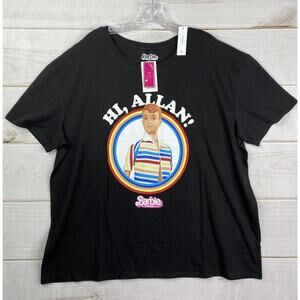 Barbie Movie Tee Shirt Womens XXL Black "Hi, Allan" Ken Rainbow Short Sleeve NWT